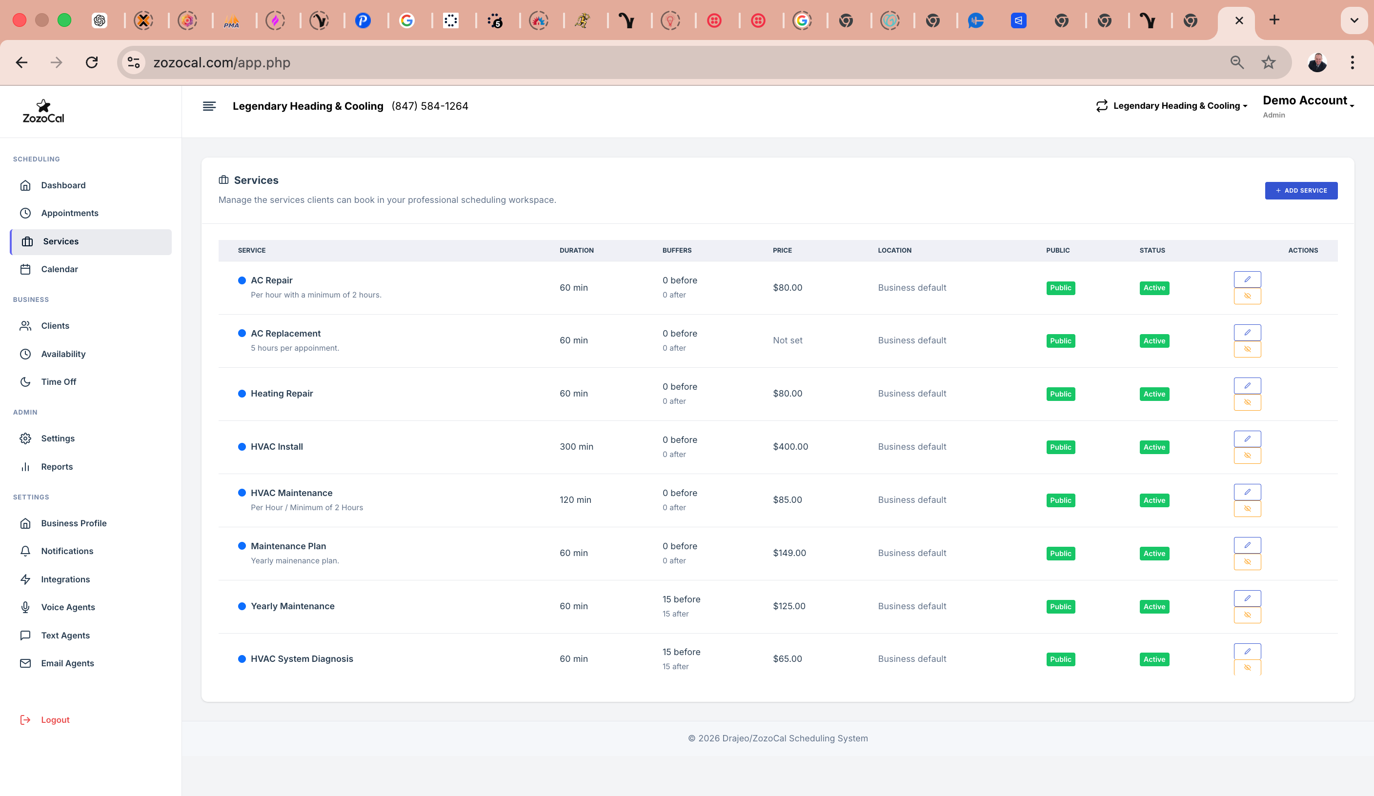 Drajeo platform dashboard showing CRM, calendar, and AI agent activity
